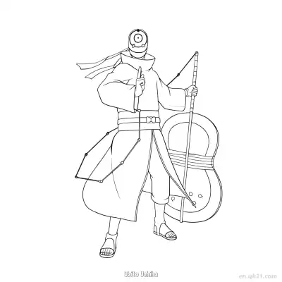 Free printable Obito Uchiha Older Masked Villain Naruto Coloring Page  coloring page