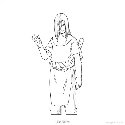 Free printable Orochimaru Classic Sannin Robe Naruto Coloring Page  coloring page