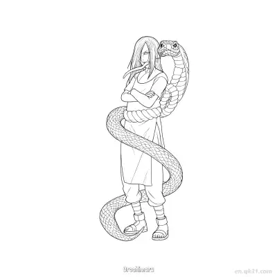 Free printable Orochimaru Tongue Out Full View Naruto Coloring Page  coloring page