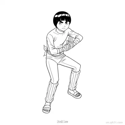 Free printable Rock Lee Serious Face Close Up Naruto Coloring Page  coloring page