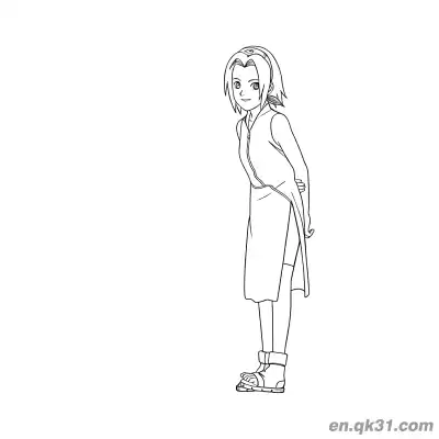 Free printable Sakura Haruno Casual Dress Outfit Naruto Coloring Page coloring page