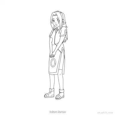 Free printable Sakura Haruno Jutsu Hand Sign Naruto Coloring Page  coloring page