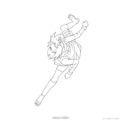 Free printable Sakura Uchiha Boruto Era Medic Naruto Coloring Page  coloring page
