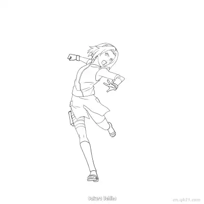 Free printable Sakura Uchiha Boruto Era Smiling Naruto Coloring Page  coloring page