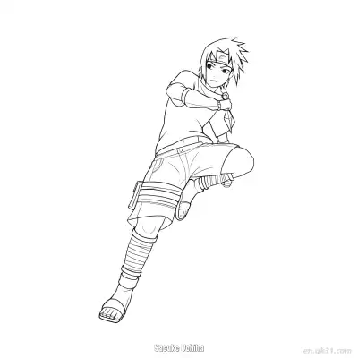 Free printable Sasuke Uchiha Adult Wanderer Naruto Coloring Page  coloring page