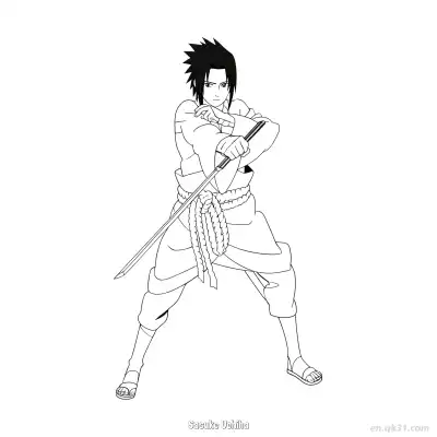 Free printable Sasuke Uchiha Chidori Hand Sign Naruto Coloring Page  coloring page