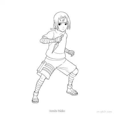 Free printable Sasuke Uchiha Hand Seal Jutsu Naruto Coloring Page  coloring page