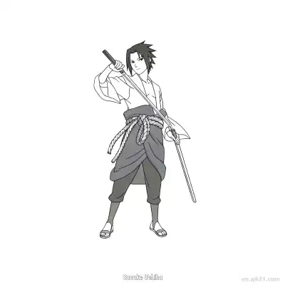 Free printable Sasuke Uchiha Shippuden Side View Naruto Coloring Page  coloring page