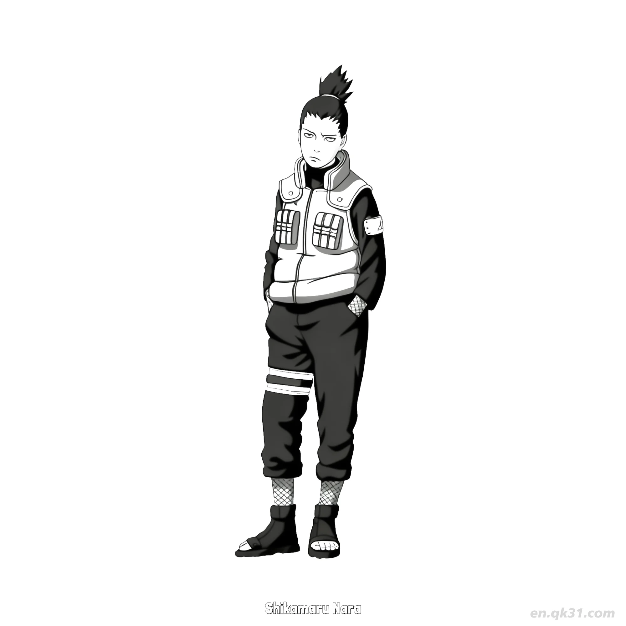 Shikamaru Nara Thinking Shadow Jutsu Naruto Coloring Page  – Free Printable Coloring Page for Kids and Adults