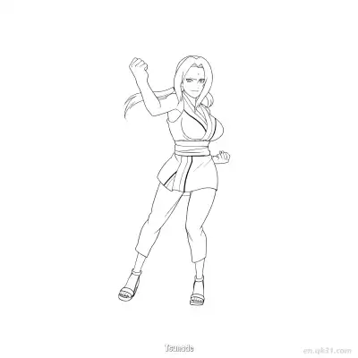 Free printable Tsunade Smiling Face Close Up Naruto Coloring Page  coloring page