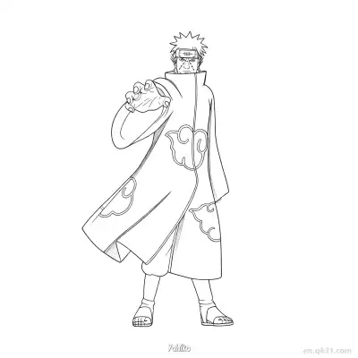 Free printable Yahiko Rain Village Leader Naruto Coloring Page  coloring page