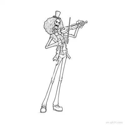 Free printable Brook Playing Violin Full Stand One Piece Coloring  coloring page