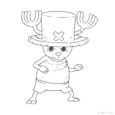 Free printable Chopper Angry Fighting Stance One Piece Coloring  coloring page