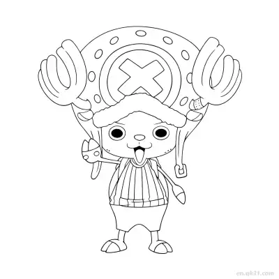 Free printable Chopper Cheerful Tongue Big Hat One Piece Coloring  coloring page