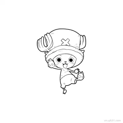 Free printable Chopper Chibi Cute Waving One Piece Coloring  coloring page