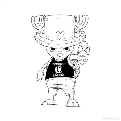 Free printable Chopper Chibi Doskoi Panda Stand One Piece Coloring  coloring page