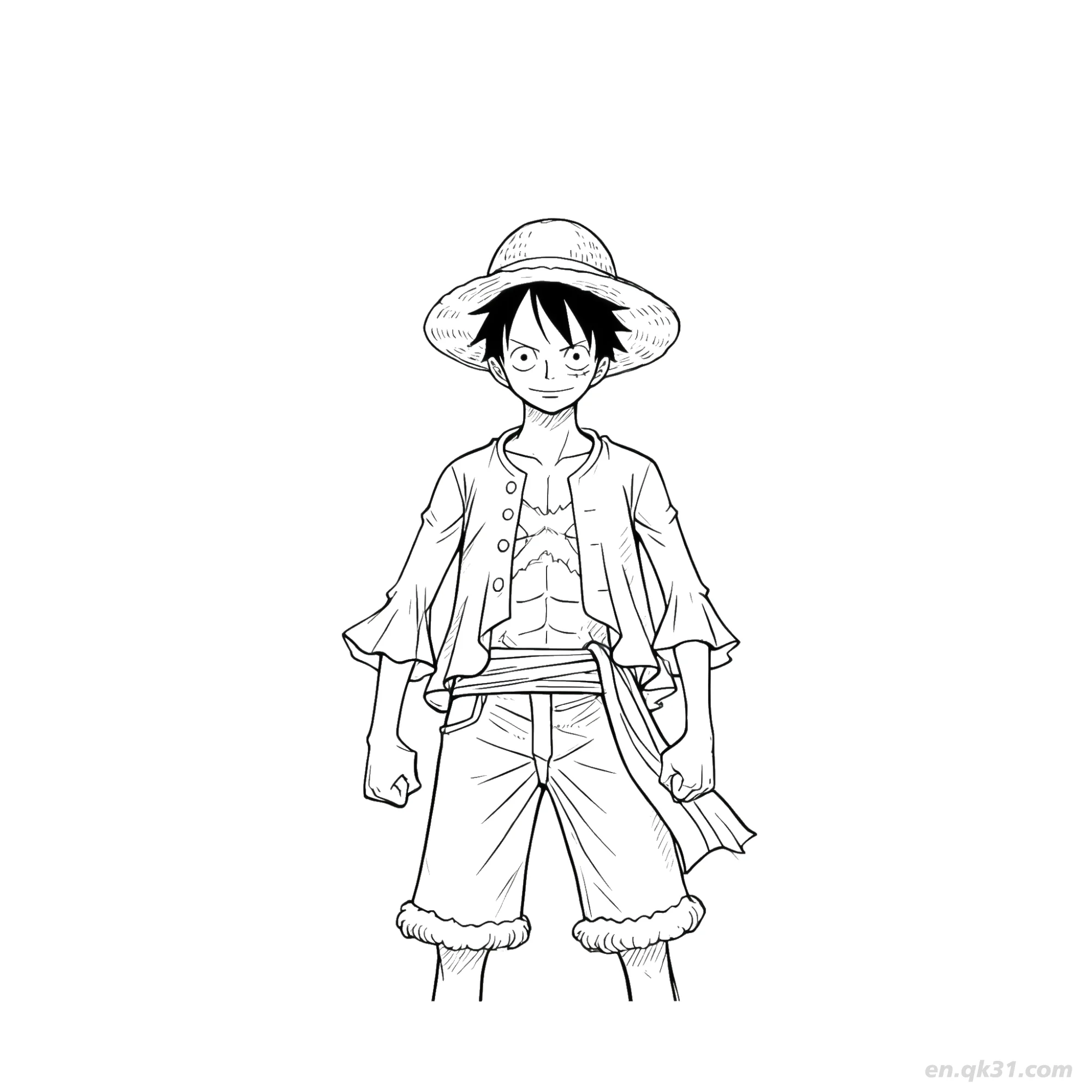 Chopper Wano Arc Happy Full Body One Piece Coloring  – Free Printable Coloring Page for Kids and Adults