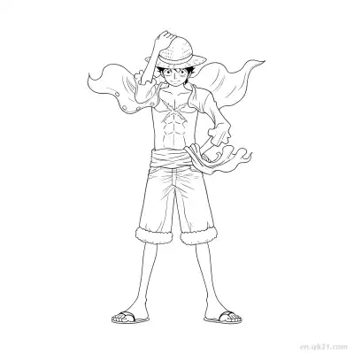 Free printable Luffy Close Up Wano Headband One Piece Coloring  coloring page