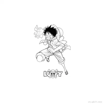 Free printable Luffy Fire Fist Battle Action One Piece Coloring  coloring page