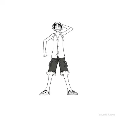 Free printable Luffy Full Body Cargo Shorts Stand One Piece Coloring  coloring page