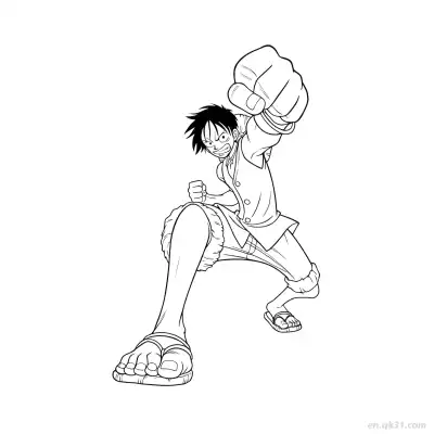 Free printable Luffy Giant Punching Action Full One Piece Coloring  coloring page