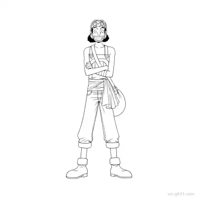 Free printable Usopp Goggles Full Body Stand One Piece Coloring  coloring page
