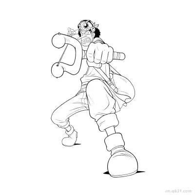 Free printable Usopp Slingshot Close Up Shot One Piece Coloring  coloring page