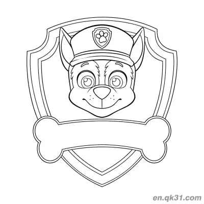Free printable Paw Patrol Chase Badge Portrait Coloring Page coloring page