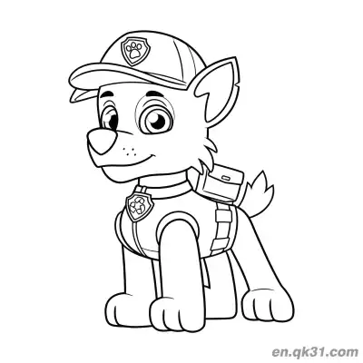Free printable Paw Patrol Chase Police Gear Coloring Page coloring page