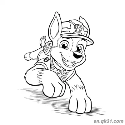 Free printable Paw Patrol Chase Police Gear Crawling Coloring Page coloring page