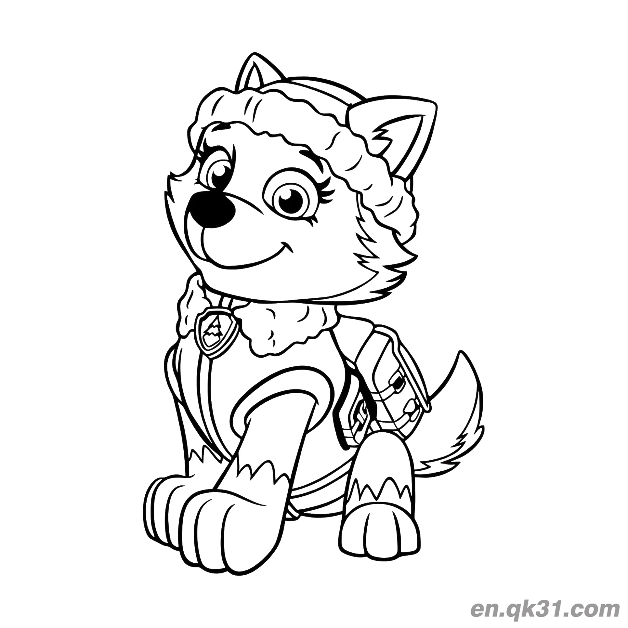 Paw Patrol Everest Snow Gear Coloring Page – Free Printable Coloring Page for Kids and Adults