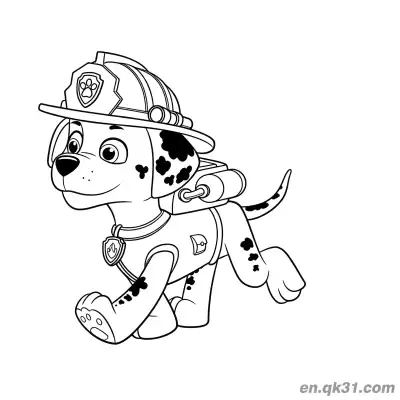Free printable Paw Patrol Marshall Dalmatian Pattern Coloring Page coloring page