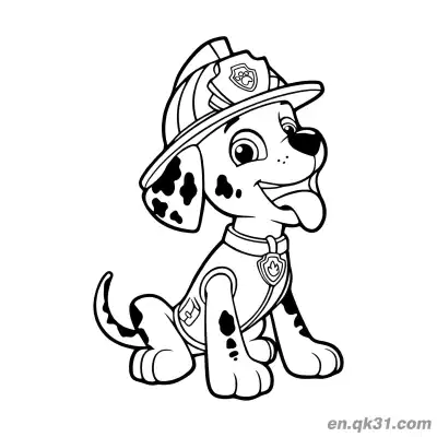 Free printable Paw Patrol Marshall Fire Rescue Coloring Page coloring page