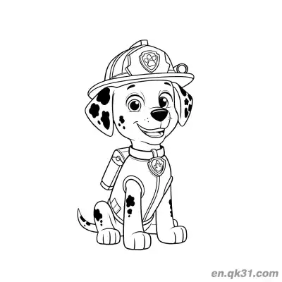 Free printable Paw Patrol Marshall Full Body Coloring Page coloring page