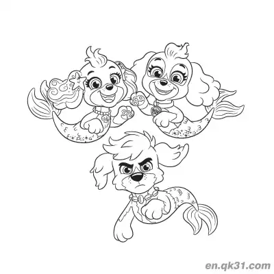 Free printable Paw Patrol Mermaid Pups Fantasy Coloring Page coloring page
