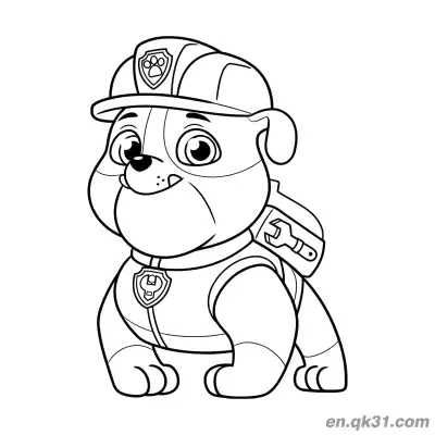 Free printable Paw Patrol Rubble Construction Helmet Coloring Page coloring page