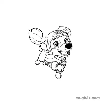 Free printable Paw Patrol Skye Flying Gear Running Coloring Page coloring page