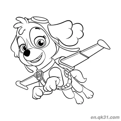 Free printable Paw Patrol Skye Wing Gear Flying Coloring Page coloring page