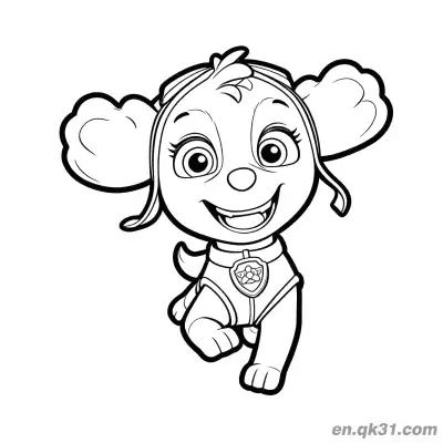 Free printable Paw Patrol Skye Jumping Pose Coloring Page coloring page