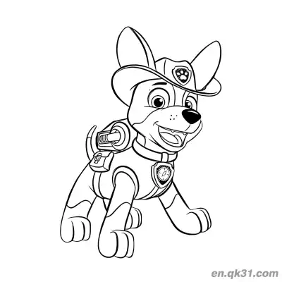 Free printable Paw Patrol Tracker Construction Puppy Coloring Page coloring page