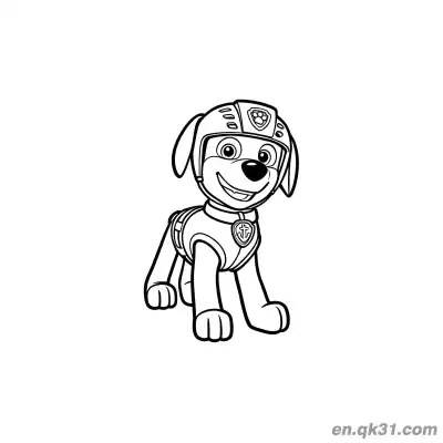 Free printable Paw Patrol Zuma Crawling Pose Coloring Page coloring page
