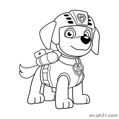 Free printable Paw Patrol Zuma Marine Gear Coloring Page coloring page