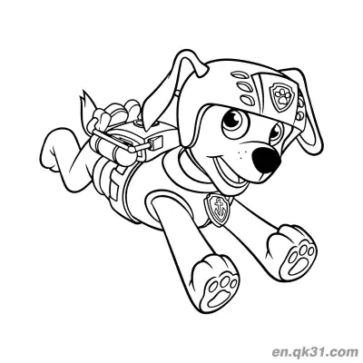 Free printable Paw Patrol Zuma Water Rescue Pose Coloring Page coloring page