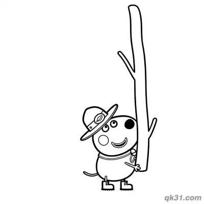 Free printable Danny Dog as Ranger Holding Stick Coloring Page coloring page