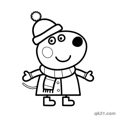 Free printable Danny Dog in Winter Clothes Coloring Page coloring page
