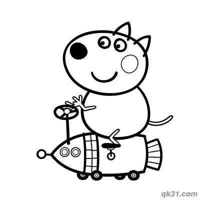 Free printable Danny Dog Riding a Rocket Toy Coloring Page coloring page