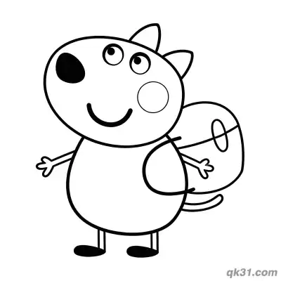 Free printable Danny Dog with Backpack Coloring Page coloring page