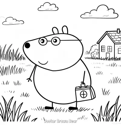 Free printable Doctor Brown Bear  Coloring Page - Free Printable Peppa Pig PDFS Coloring Sheets coloring page