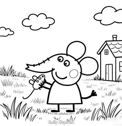 Free printable Emily Elephant  Coloring Page - Free Printable Peppa Pig PDFS Coloring Sheets coloring page