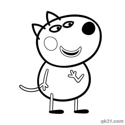 Free printable Friendly Danny Dog Waving Coloring Page coloring page